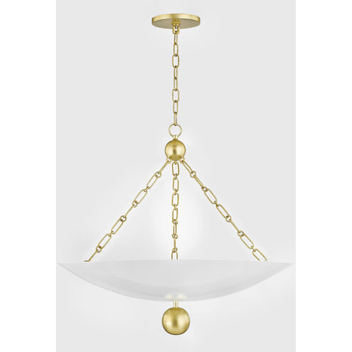 Amali 3 Light 26 inch Vintage Gold Leaf/Soft White Pendant Ceiling Light